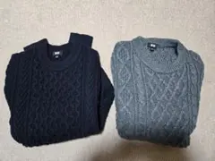 ユニクロ ライトウェイトローゲージアランクルーセーター