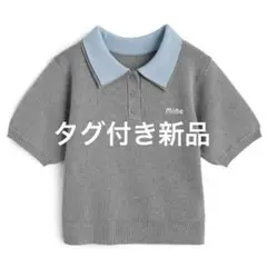 GRL ロゴ刺繍配色ポロニットトップス[tu1685]