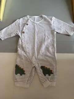 ストライプ柄恐竜ロンパース 70cm