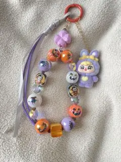 【ハンドメイド】ビーズストラップ【ハロウィンAmy】
