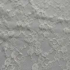 ペールイエロー 花柄レース生地