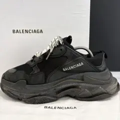 BALENCIAGA スニーカー トリプルS サイドロゴ 黒 27.5cmのサムネイル