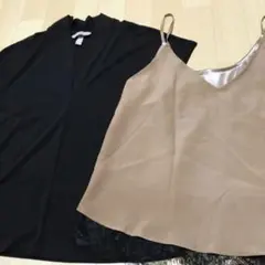 半袖 シャツ xsサイズ キャミソール　mサイズ H&m ブラウス　黒　セット