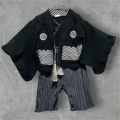 【赤ちゃん本舗】袴ロンパース 羽織セット 70サイズ　黒 端午の節句 こどもの日