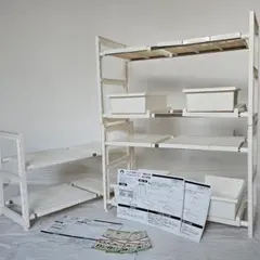 【匿名配送】お得！ チチロバ キッチン シンク下 収納ラック おまとめ三点セット