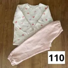 UNIQLO ユニクロベビー　長袖キルトパジャマ 110 ピンク　ハート