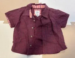 baby GAP 赤 チェック柄 シャツ 6-12m