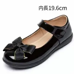 入学式 発表会 卒園式 リボン付きのブラックフォーマルシューズ 軽量