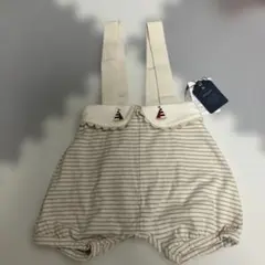 コトリ　バースデイ　ベージュ ストライプ サスペンダー付きパンツ 90cm 新品