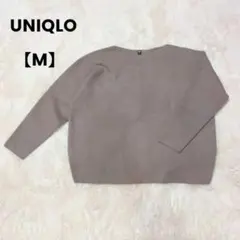 ユニクロ　スフレヤーン　ボートネックセーター　ナチュラル　ベージュ【M】