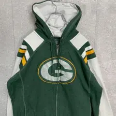 マジェスティックNFL グリーンベイパッカーズフルジップスウェットパーカー2XL