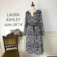 54美品　大きいサイズ　LAURAASHLEY ashley 森　ワンピース