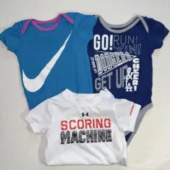 NIKE ベビーロンパース3枚セット 70㎝ 半袖 スポーツブランドのサムネイル