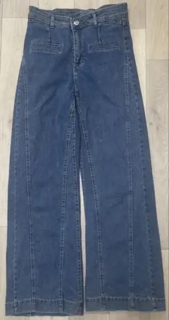 RETRO GIRLバックリボン ワイドデニムパンツ