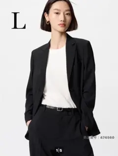 美品✨UNIQLO ユニクロ 感動ジャケット リラックスフィット 黒 L 洗える