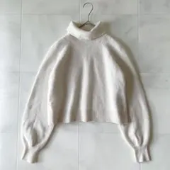 【美品】ADAM ET ROPÉ タートルニット アイボリー 毛100％