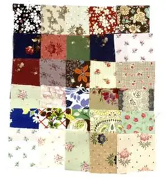 パッチワーク生地 花柄 30枚 ⑬ カットクロス はぎれ 6～7㎝ オルヌマン