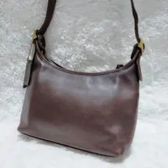 Old Coach Leather Shoulder Bag Brown