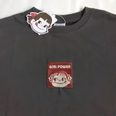 【新品未使用】ペコちゃん半袖Tシャツ　 GIRLPOWER　色ダークグレー　Lのサムネイル