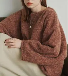 hinari ヒナリ オーバーMIXブークレニット テラコッタ