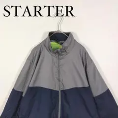 STARTER スターター ナイロンジャケット　グレーネイビー　M フルジップ