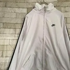 NIKE ナイキ ナイロンジャケット 刺繍ロゴ ホワイト ブラック