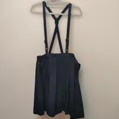 プリーツスカート ストラップ付き　ネイビー　140