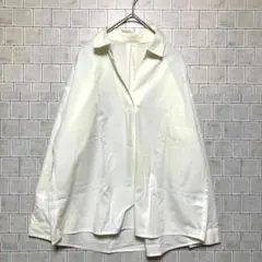 アースミュージックアンドエコロジーホワイト長袖シャツ Mサイズ