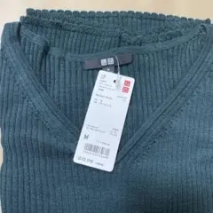 UNIQLO ユニクロ　メリノブレンドベルスリーブセーター　M ニット　グリーン