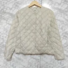UNIQLOユニクロ パフテックキルティングジャケット M ノーカラー