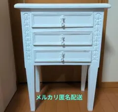 アンティーク調 猫脚チェスト 3段 白家具 フレンチカントリー ロココ調