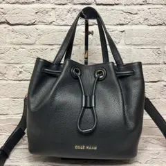 美品✨ コールハーン グランドシリーズ スモールバケットバッグ 2way シボ革