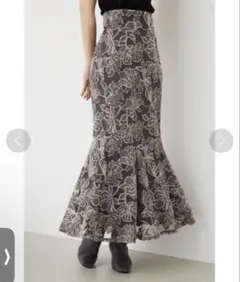 rienda エンブロイダリー チュール マーメイドスカート ロング マキシ M