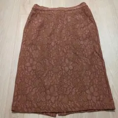 ラスト値下げ　ブラウン レースタイトスカート　a.v.v standard
