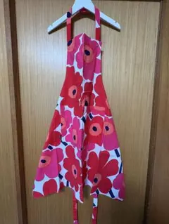 花*様 marimekko Unikko エプロン　マリメッコ　花柄　赤