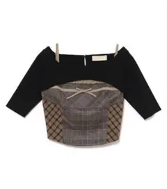 ANDMARY Rimma check set tops M beige