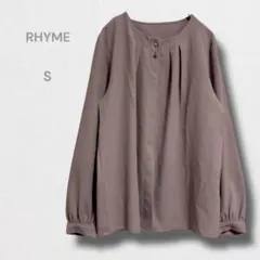 ライム ブラウス シャツ トップス 長袖 タック とろみ 上品 S