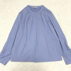 美品★しまむら hareiro タックブラウス プルオーバー ブルー 【L】