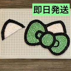 うちわデコ デコパーツ 猫耳【緑】