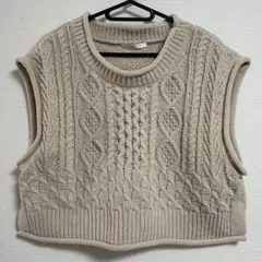 KHALITA ケーブルニットベスト<BG>