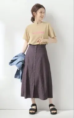 Spick and Span チェックロングフレアスカート定価14300円