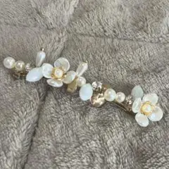 バレッタ　クリップ　ヘアアクセサリー　パール　ビジュー　ヘアピン