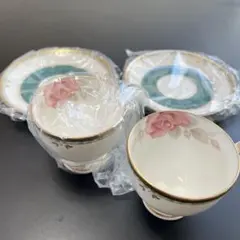 ナルミ　カレス　NARUMI ローズデザイン カップ・ソーサー 2個セット