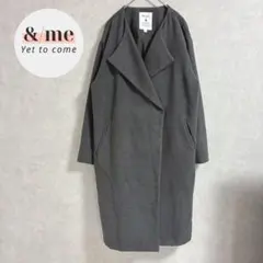 ニコアンド　ロングコート　ノーカラー ダブルスリット　グレー　L 裏地のサムネイル
