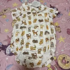 yukiemon 子猫図鑑ボタン付きダウンベスト 猫柄裏地 yukiemon 子猫図鑑ボタン付きダウンベスト 猫柄裏地 yukiemon