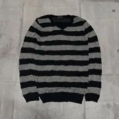 00s MICHEL KLEIN border knit sweater y2k