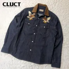 クラクト　イーグル刺繍　デニムシャツジャケット 濃紺　サイズMのサムネイル