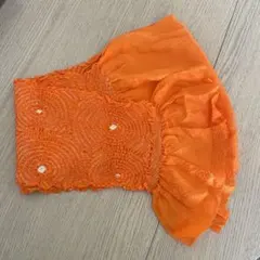 帯揚げ　絞り　オレンジ