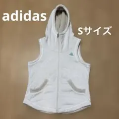 超美品　adidas アディダス　フリース　ボアベスト　アイボリー　Sサイズのサムネイル