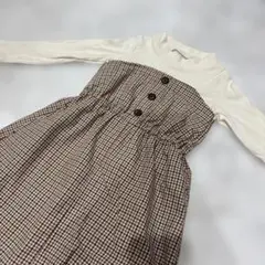 GUブラウン系チェック ワンピース